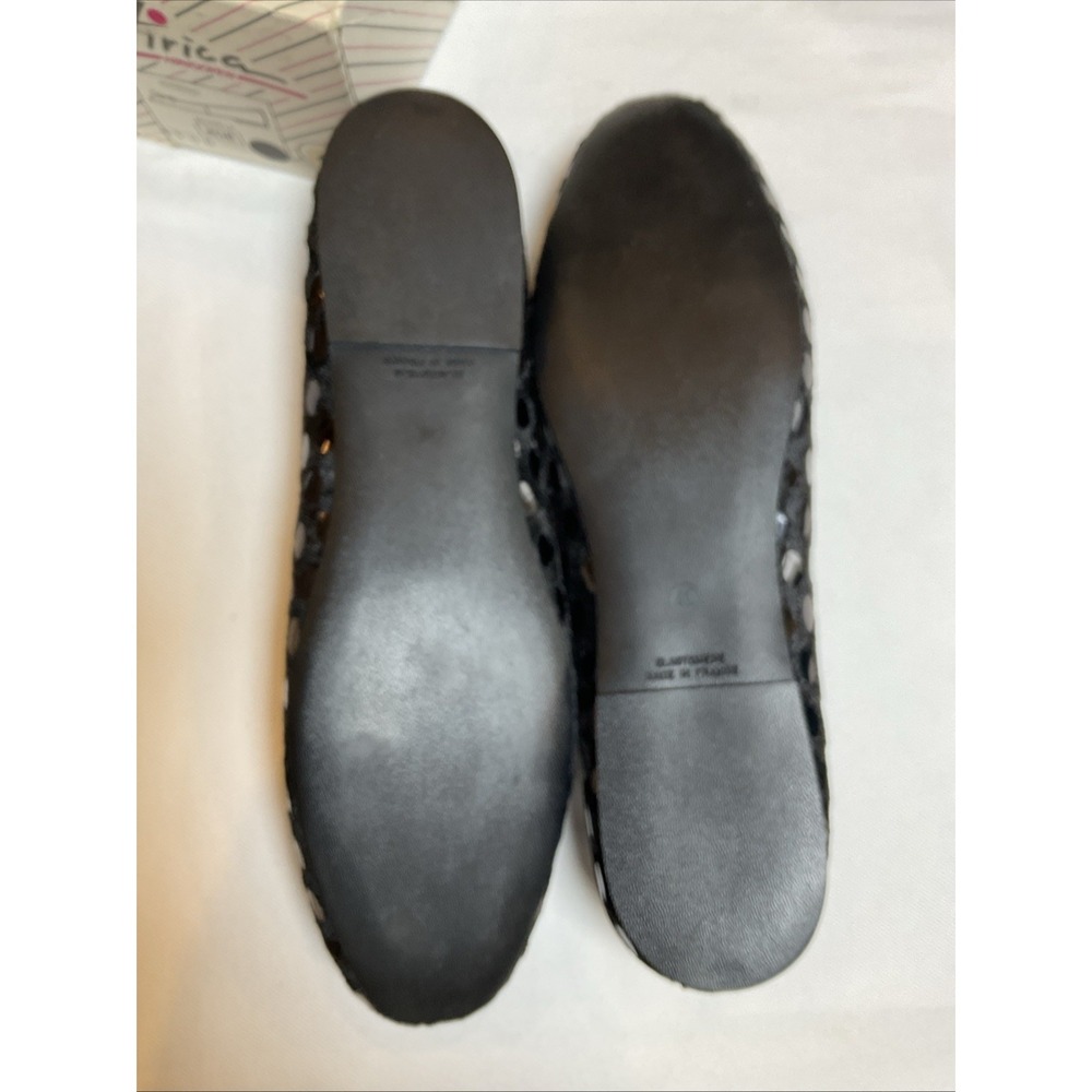 Hirica Zoe Black Dot Ballet Flat Made In France Vtg Coquette Cottage Sz 10 Mod - Picture 4 of 8